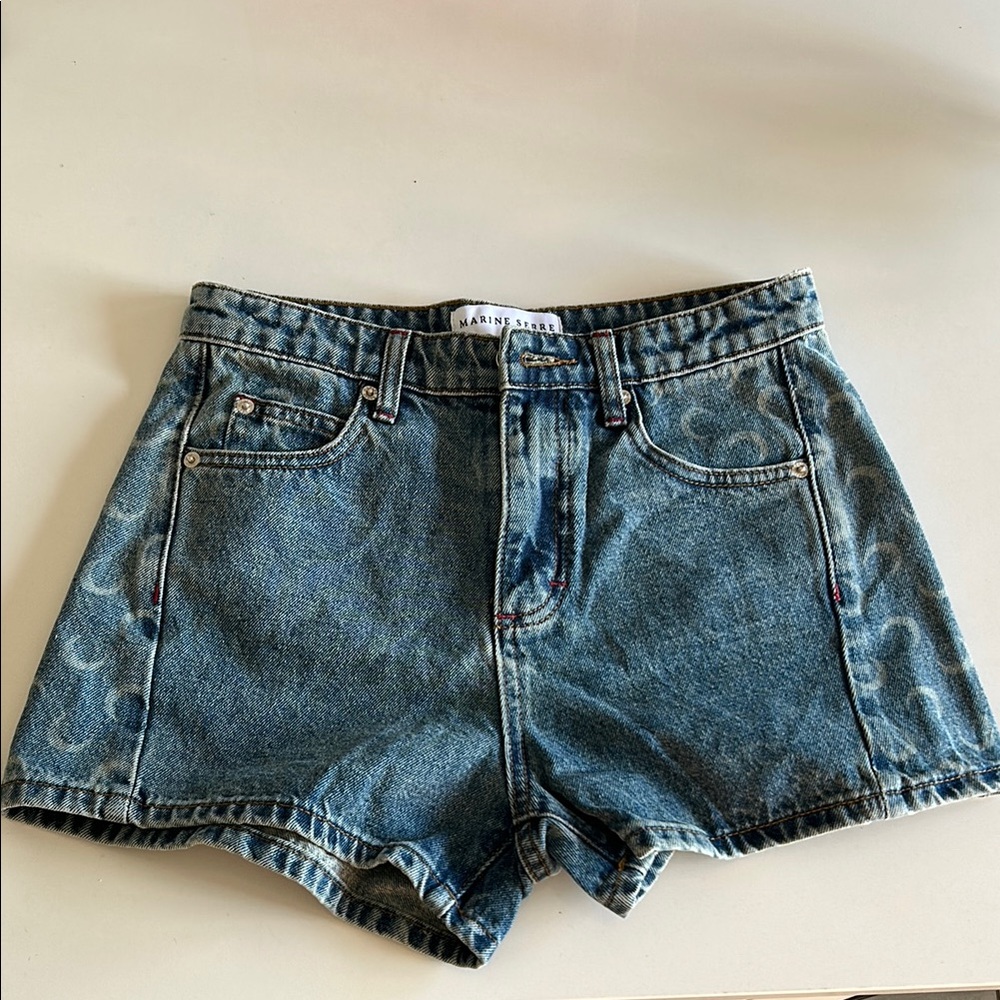 Marine Serre Denim Shorts